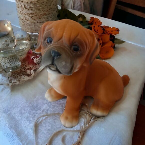 Vintage Boxer Dog Puppy Figure Harvey Knox Global Art Porcelain J21B83 1980s.  N - Picture 11 of 16